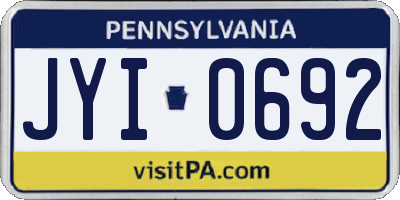 PA license plate JYI0692