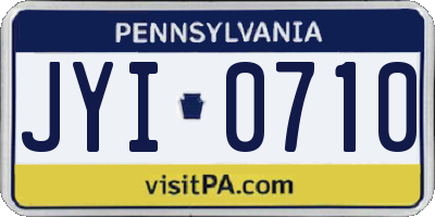 PA license plate JYI0710