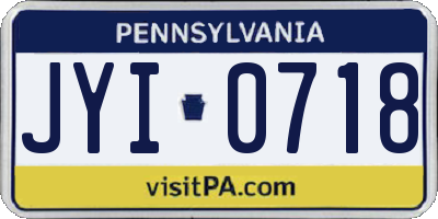 PA license plate JYI0718