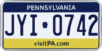 PA license plate JYI0742