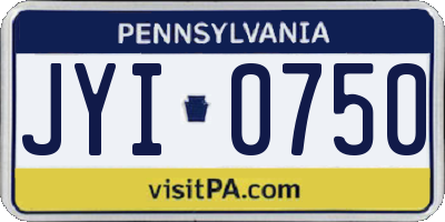 PA license plate JYI0750