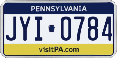 PA license plate JYI0784