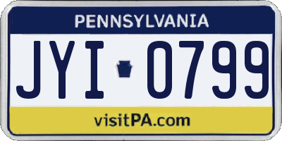 PA license plate JYI0799
