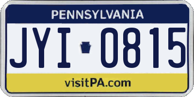PA license plate JYI0815