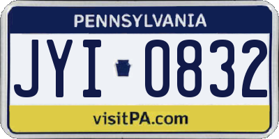PA license plate JYI0832