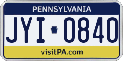 PA license plate JYI0840