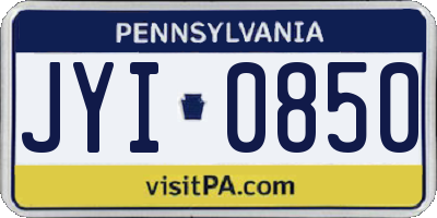 PA license plate JYI0850