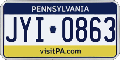PA license plate JYI0863