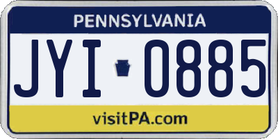 PA license plate JYI0885