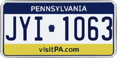 PA license plate JYI1063