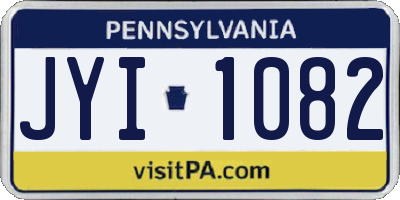 PA license plate JYI1082