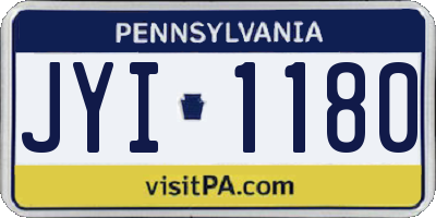 PA license plate JYI1180