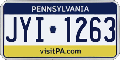 PA license plate JYI1263