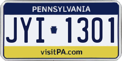 PA license plate JYI1301
