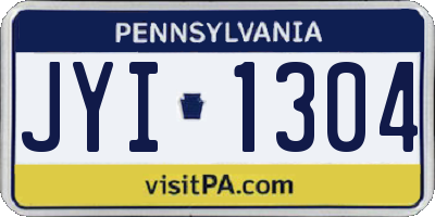 PA license plate JYI1304