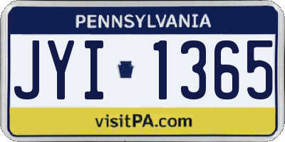 PA license plate JYI1365