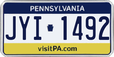 PA license plate JYI1492