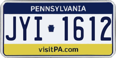 PA license plate JYI1612