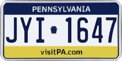 PA license plate JYI1647