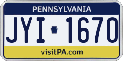 PA license plate JYI1670