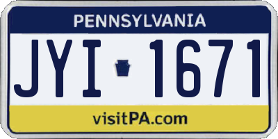 PA license plate JYI1671