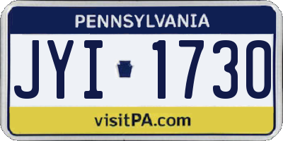 PA license plate JYI1730