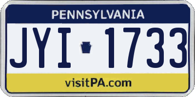 PA license plate JYI1733