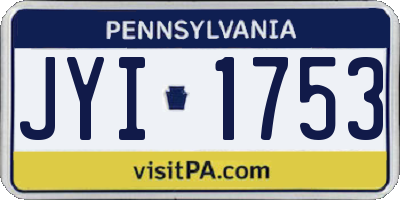 PA license plate JYI1753