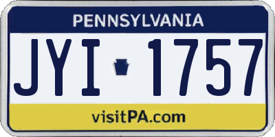 PA license plate JYI1757