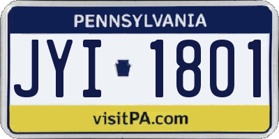 PA license plate JYI1801