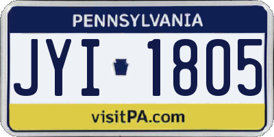 PA license plate JYI1805