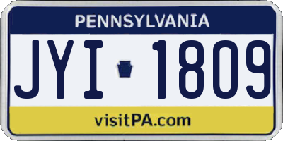 PA license plate JYI1809