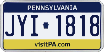 PA license plate JYI1818