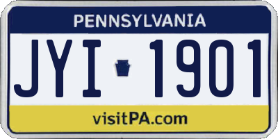 PA license plate JYI1901