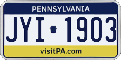 PA license plate JYI1903