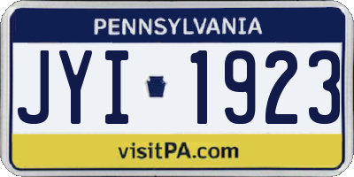 PA license plate JYI1923