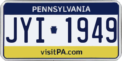 PA license plate JYI1949