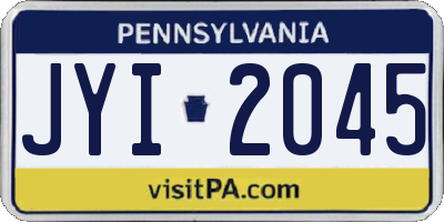 PA license plate JYI2045