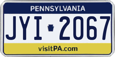PA license plate JYI2067