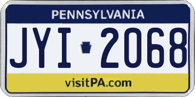 PA license plate JYI2068