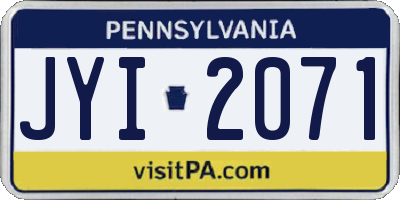 PA license plate JYI2071
