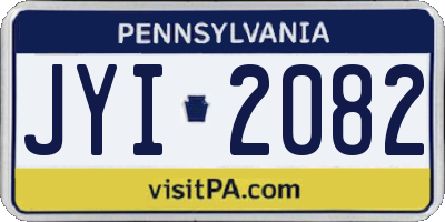 PA license plate JYI2082