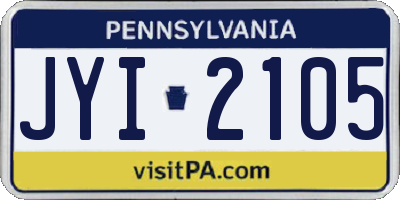 PA license plate JYI2105