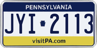 PA license plate JYI2113