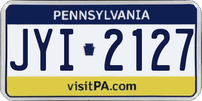 PA license plate JYI2127