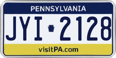 PA license plate JYI2128