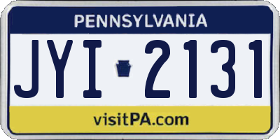 PA license plate JYI2131