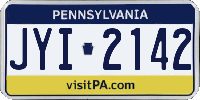 PA license plate JYI2142