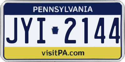 PA license plate JYI2144