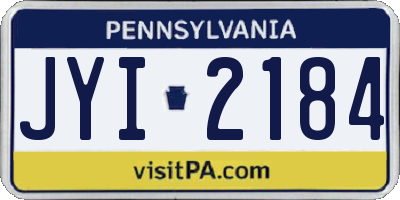 PA license plate JYI2184